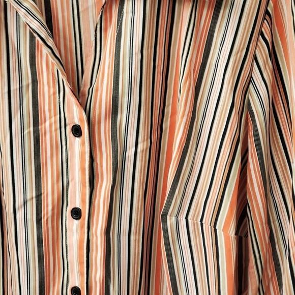 Notations striped stretch button down shirt plus size 2X - Picture 3 of 5